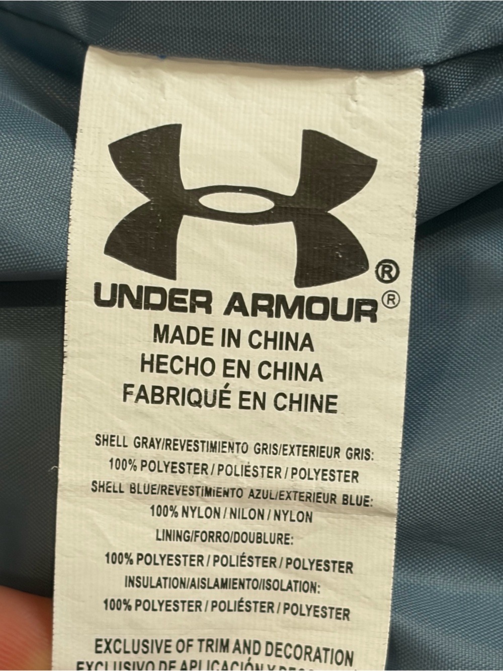 Under Armour Youth XL Blue and Gray Hooded Puffer Jacket EUC - Picture 4 of 6